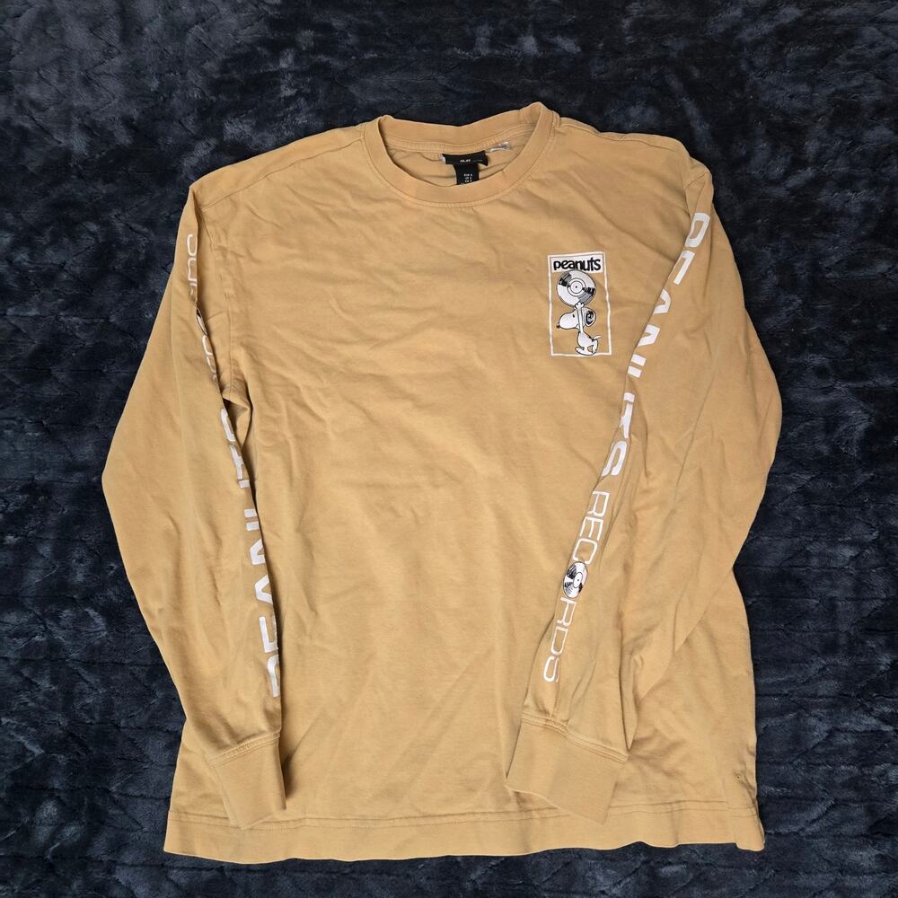 H&M Peanuts Snoopy Records Yellow Long Sleeve Shirt - Size S